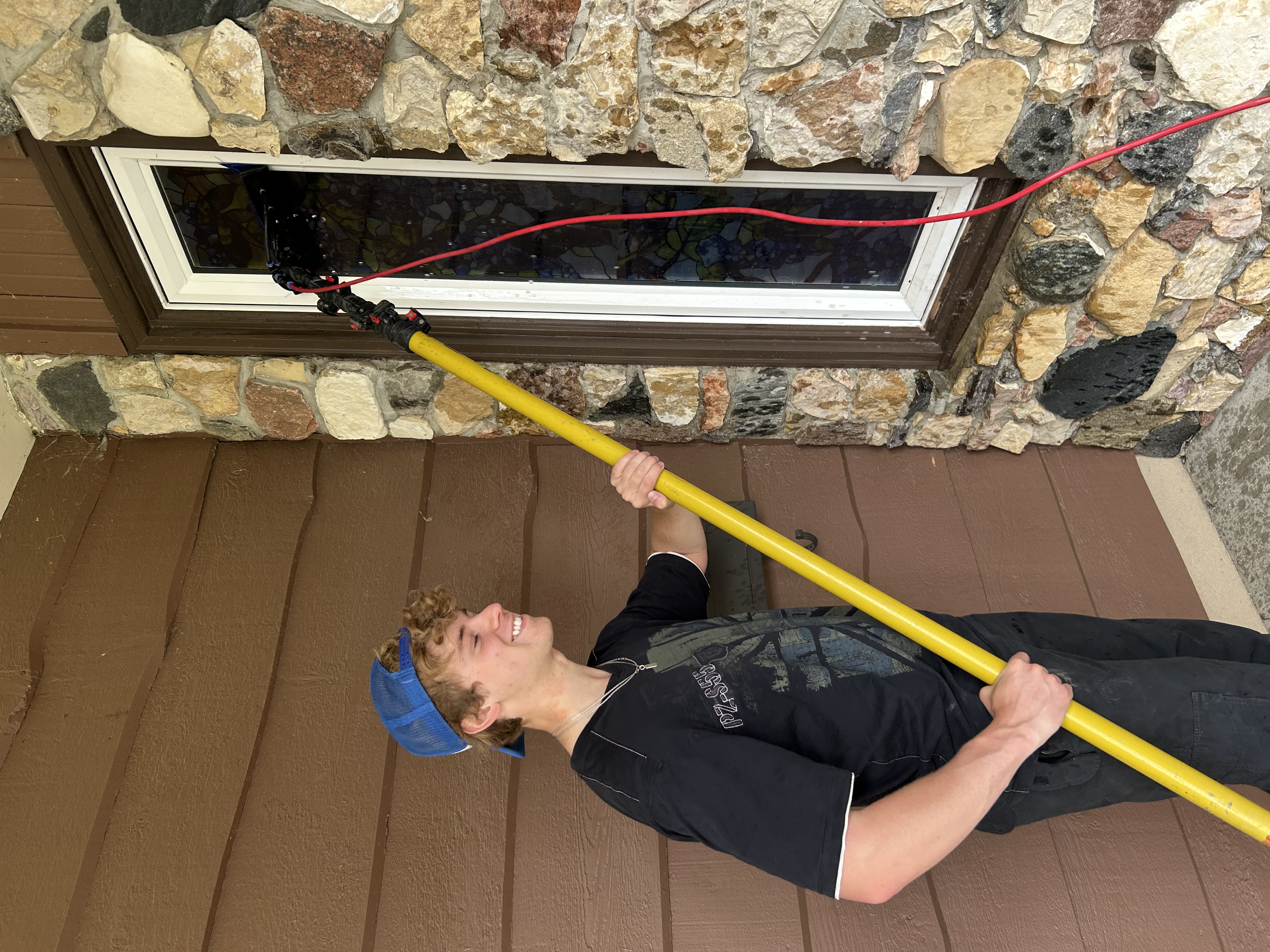 Technician smiling on the job
